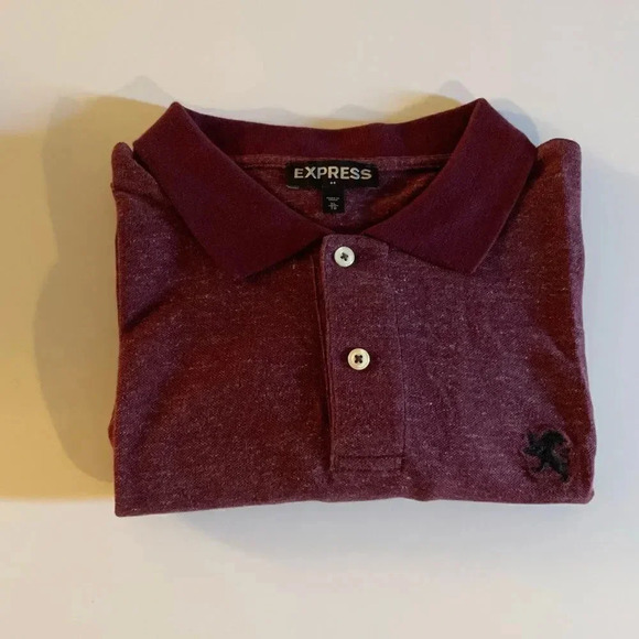 Express Mens marble burgundy polo shirt size - Picture 1 of 12